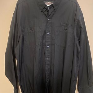 Harley Davidson Black Button Down Long Sleeve Shirt XL